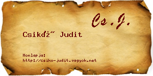 Csikó Judit névjegykártya